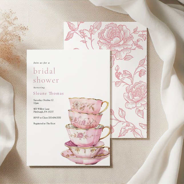 Invitation Temps rose pour l'invitation de la douche nuptiale (Créateur téléchargé)