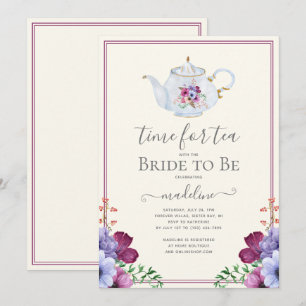 Invitation Temps vintage Pour La Fête des mariées Florale De