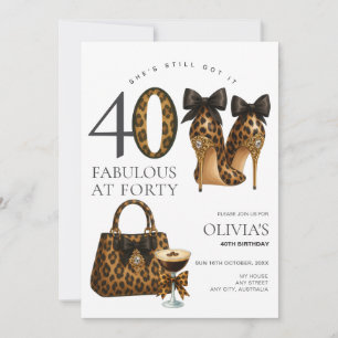 Invitation Tendance 40 ans Imprimé Léopard Fabuleux à 40 ans