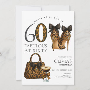 Invitation Tendance 60 ans Imprimé Léopard Fabuleux à 60 Ans