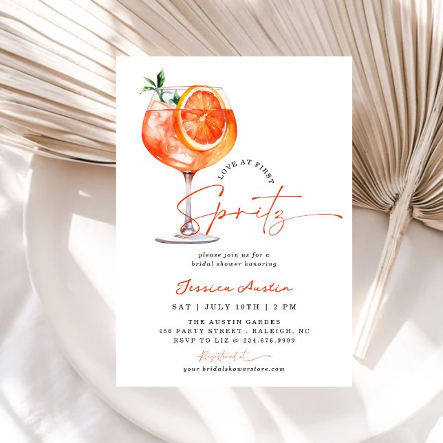 Invitation Tendance Amour Moderne à la Première Spritz Fête d (Créateur téléchargé)