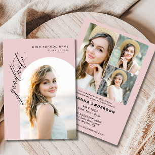 Invitation Tendance Blush Pink Photo Party Graduation
