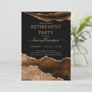 Invitation Tendance Brown Agate Gemstone Retraite Party Invi