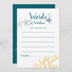 Invitation Tendance de couleur Sous le Baby shower de mer