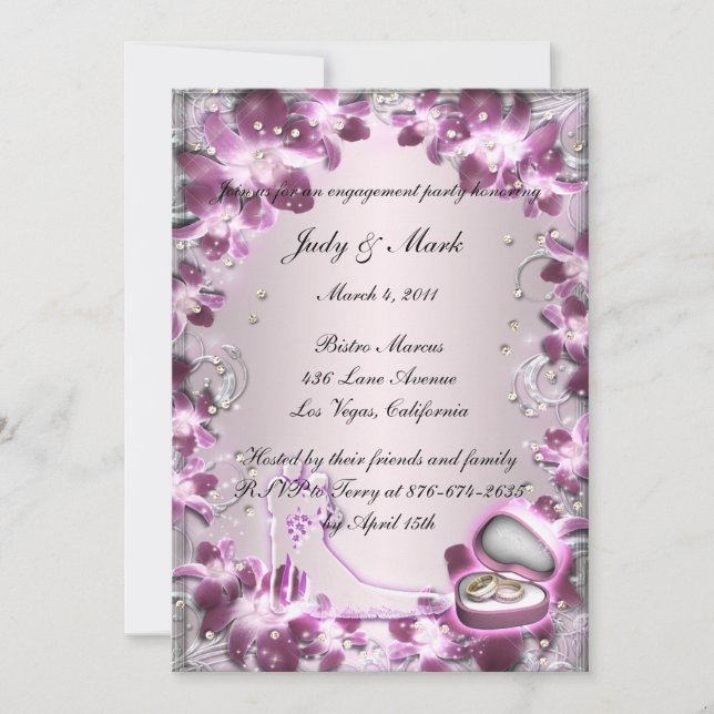 Invitation tendance de la partie d'engagement flor (Devant)