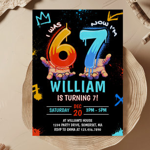 Invitation Tendance de mème de graffiti 6 7 Six Sept Annivers