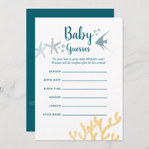 Invitation Tendance des couleurs sous le Baby shower de mer G