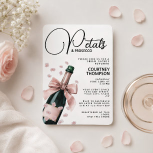 Invitation Tendance Pétales Roses et Prosecco pour l'Enterrem