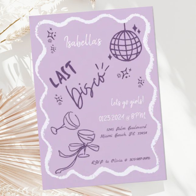 Invitation Tendance Quirky Wavy Hand Drawn Bachelorette Party (Créateur téléchargé)