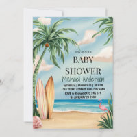 Tendance tropicale Fête de bébé Surf Plage d'été