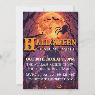 Invitation Tendances de fête costumée Halloween de la Lune Ha