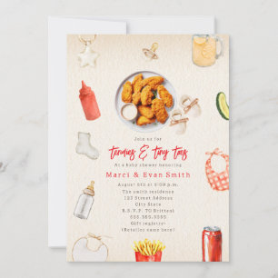 Invitation Tendres de poulet Petits orteils Fête prénatale bé