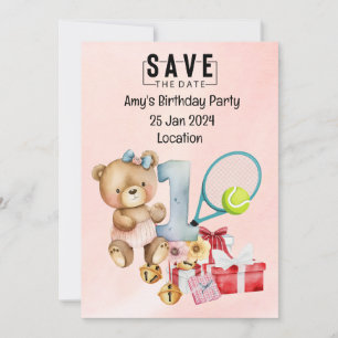 Invitation Tennis 1er Anniversaire Enregistrer la date pour l