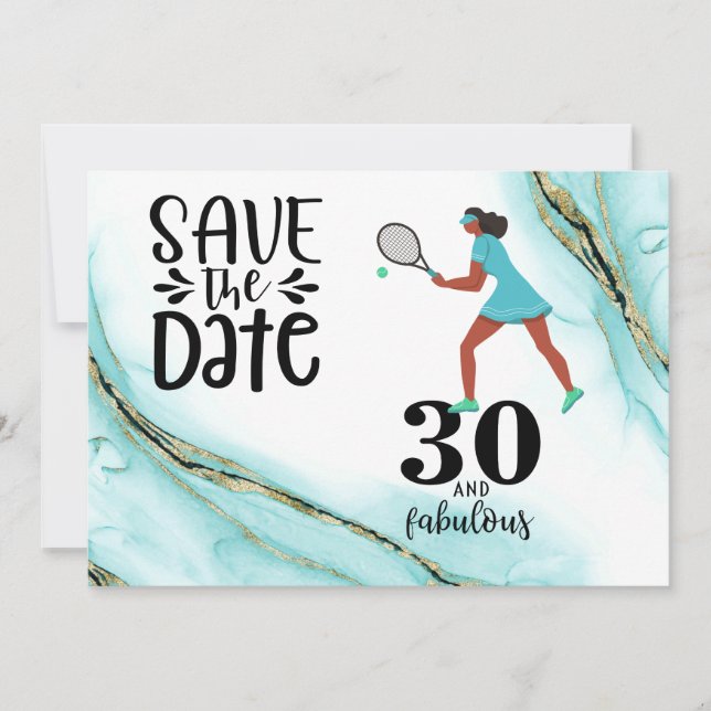 Invitation Tennis 30e anniversaire Enregistrer la date (Devant)