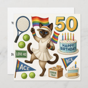 Invitation Tennis 50e anniversaire pour les Amoureux de les c