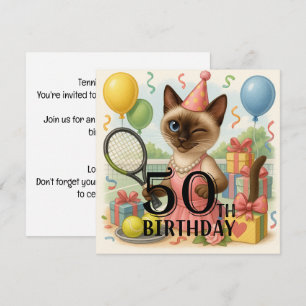 Invitation Tennis 50e anniversaire pour les Amoureux de les c
