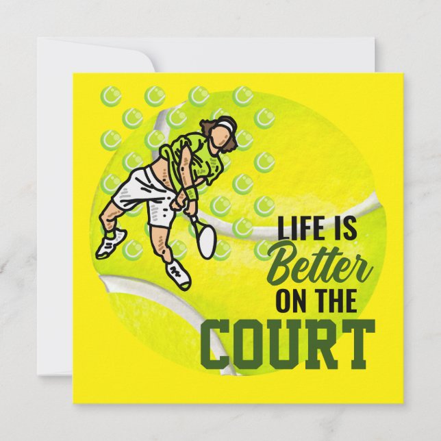 Invitation Tennis Life is Better sur le Court for Player (Devant)