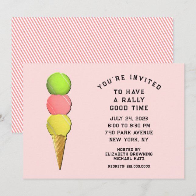 Invitation Tennis Party (Devant / Derrière)