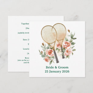 Invitation Tennis pour Sauvegarder la date du Mari