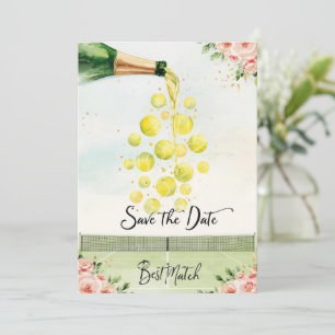 Invitation Tennis Sauvegarder la date Mariage joueur de tenni