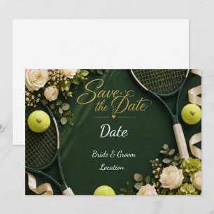Invitation Tennis Sauvegarder la date pour le mariage de joue