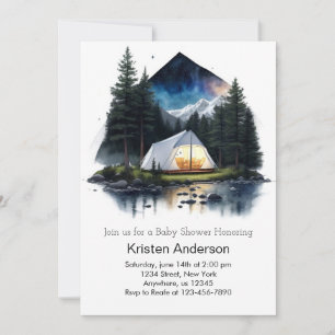Invitation Tente dans le Baby shower d'aventure Starlight