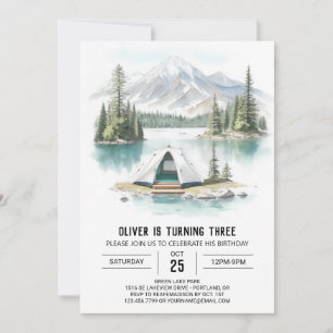 Invitation Tenting by Pine Trees Anniversaire