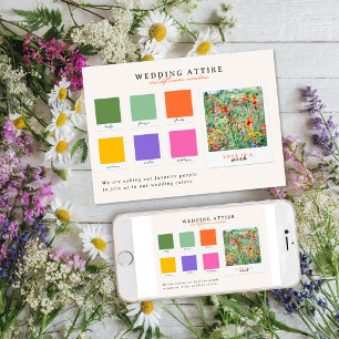 Invitation Tenue de Mariage Palette de Couleurs de Fleurs S