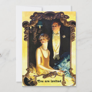 Invitation Tenue de soirée personnalisée Art nouveau des anné