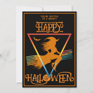Invitation Tenue de sorcière Happy Halloween Fête Oranges Noi