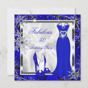Invitation Tenue Fabuleuse Fête Bleu Royal Robe Talons H9