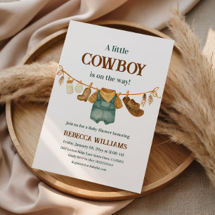 Invitation Tenue western à imprimé vachette pour bébé Shower