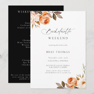 Invitation Terme automne Floral Bachelorette Week-end