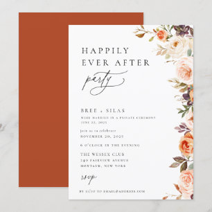 Invitation Terme Automne Floral Heureux Jamais Après La Fête