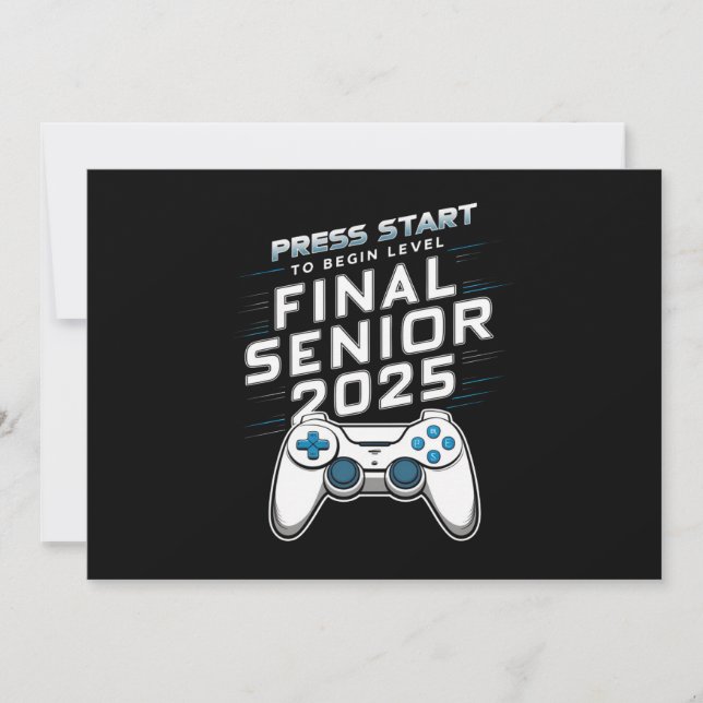 Invitation Terminé 2025 Promotion 2025 Joueur Jeux Vidéo (Devant)