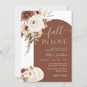 Invitation Terracotta Arch Floral Citrouille Boho Fall in Lov