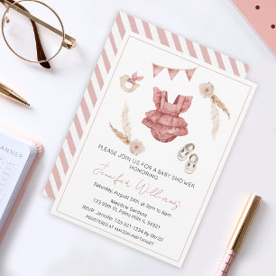 Invitation Terracotta boho bébé douche