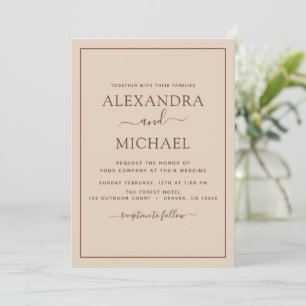 Invitation Terracotta Boho Mariage Moderne Simple