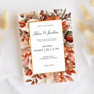 Invitation Terracotta Botanique Floral Mariage élégant