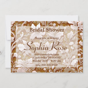 Invitation Terracotta Burnt Orange Boho botanique moderne