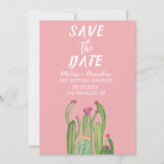 Invitation Terracotta Cactus Désert Arizona Mariage rustique (Devant)