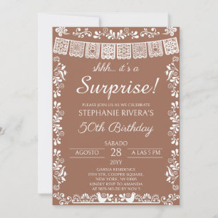 Invitation Terracotta Chut C'est une surprise d'anniversaire 