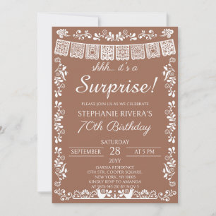 Invitation Terracotta Chut ! C'est une surprise pour les 70 a