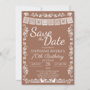 Invitation Terracotta Cielito Lindo Enregistrez la Date 70e A