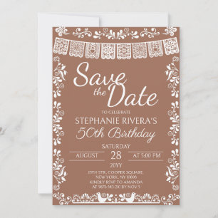 Invitation Terracotta Cielito Lindo Enregistrez la Date Anniv