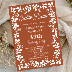 Invitation Terracotta Cielito Lindo Mexicain 45e Anniversaire