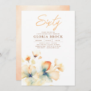 Invitation Terracotta et Turquoise Blue Floral Automne Annive