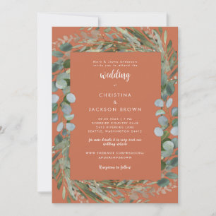 Invitation Terracotta Eucalyptus Mariage botanique II