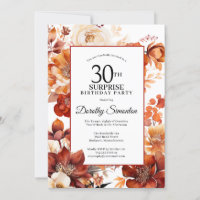 Terracotta Fall Flowers 30e Anniversaire surprenan