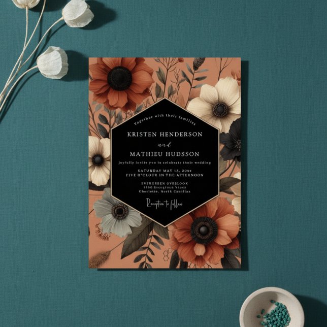 Invitation Terracotta Floral Autumn Romance Wedding (Créateur téléchargé)